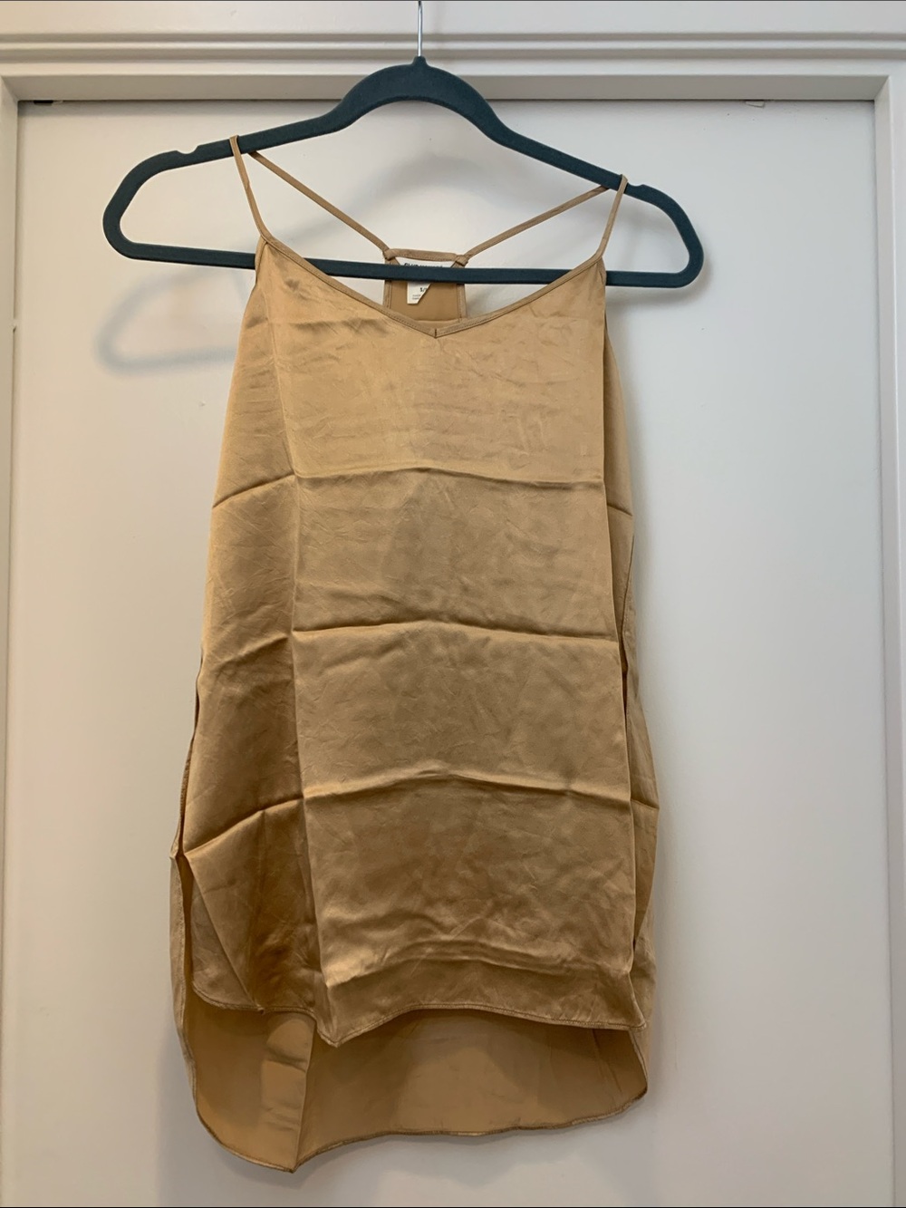 Women's Tan 100 % silk Cami Top